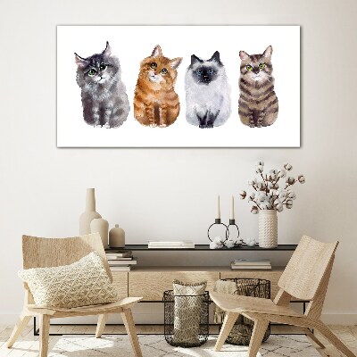 Cats in different shades Glass Print
