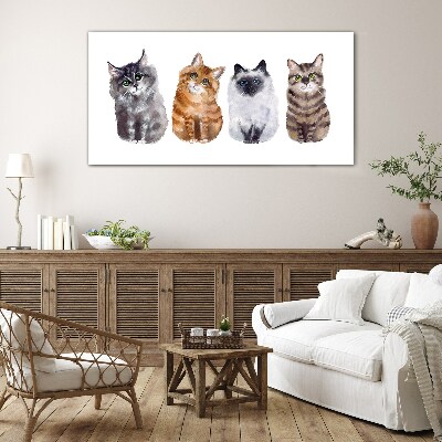 Cats in different shades Glass Print