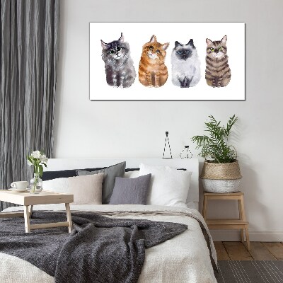Cats in different shades Glass Print