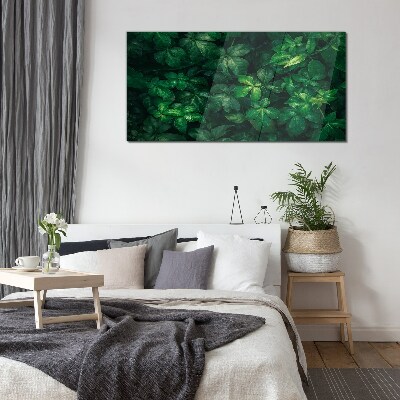 Green thicket of leaves Glass Print