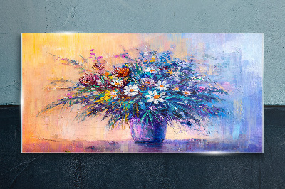 Floral bouquet in pastel colors Glass Print