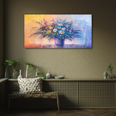 Floral bouquet in pastel colors Glass Print
