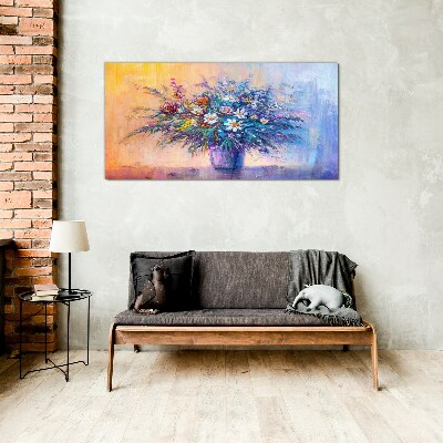 Floral bouquet in pastel colors Glass Print