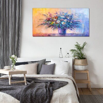 Floral bouquet in pastel colors Glass Print