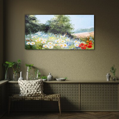 Nature flowers tree Glass Wall Art