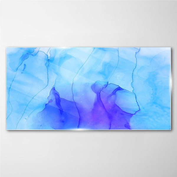 Waves of Blue and Violet Glass Print