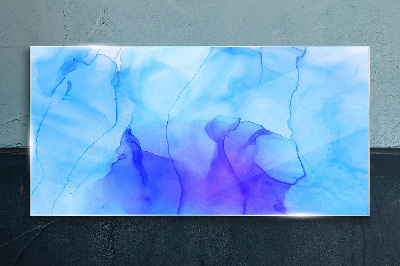 Waves of Blue and Violet Glass Print