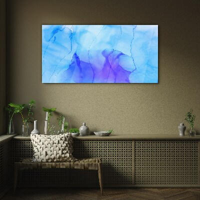 Waves of Blue and Violet Glass Print