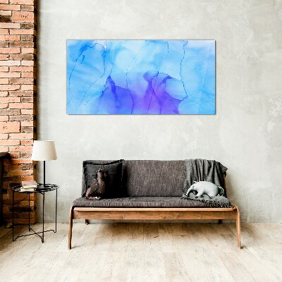 Waves of Blue and Violet Glass Print