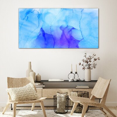 Waves of Blue and Violet Glass Print