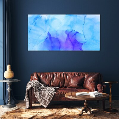 Waves of Blue and Violet Glass Print