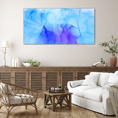 Waves of Blue and Violet Glass Print