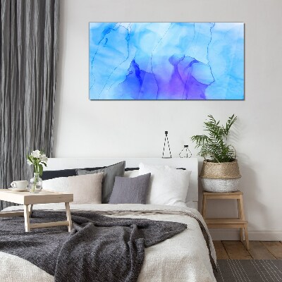 Waves of Blue and Violet Glass Print