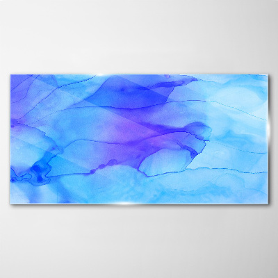 Waves of blue shades Glass Print