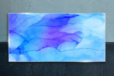 Waves of blue shades Glass Print