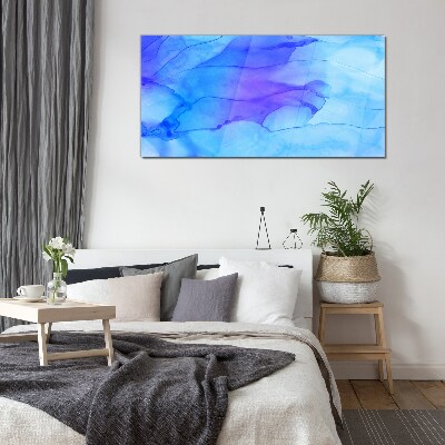 Waves of blue shades Glass Print