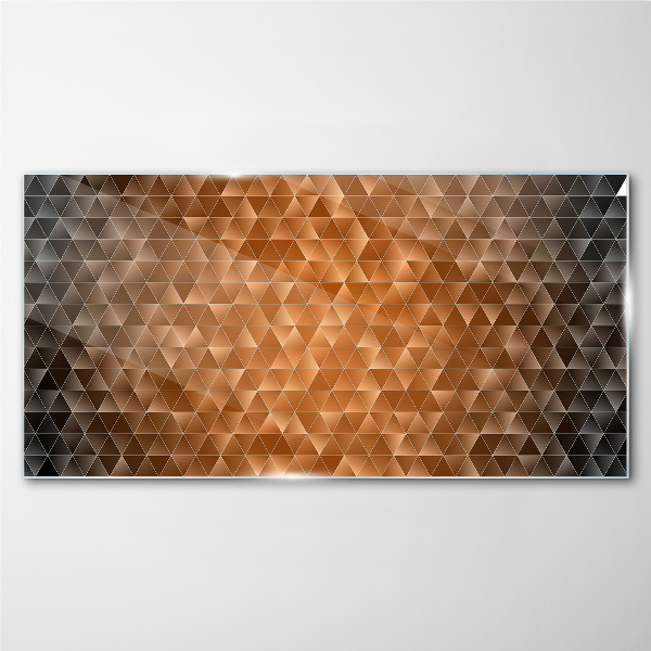 Geometry in shades of brown Glass Print