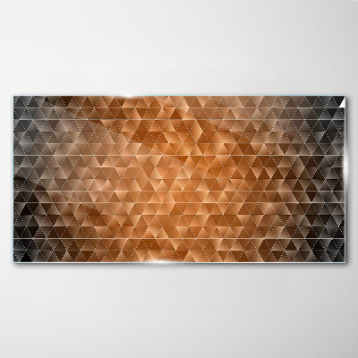 Geometry in shades of brown Glass Print