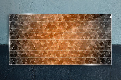 Geometry in shades of brown Glass Print