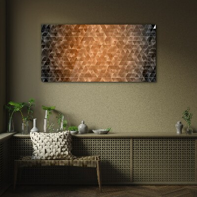 Geometry in shades of brown Glass Print
