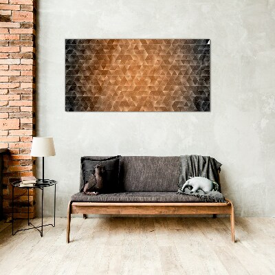Geometry in shades of brown Glass Print