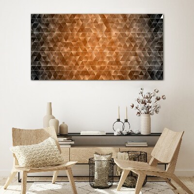 Geometry in shades of brown Glass Print