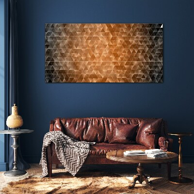 Geometry in shades of brown Glass Print