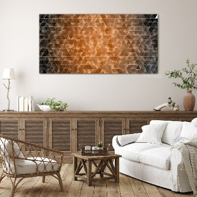 Geometry in shades of brown Glass Print