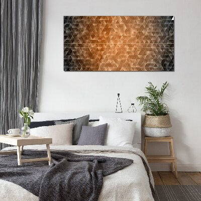 Geometry in shades of brown Glass Print