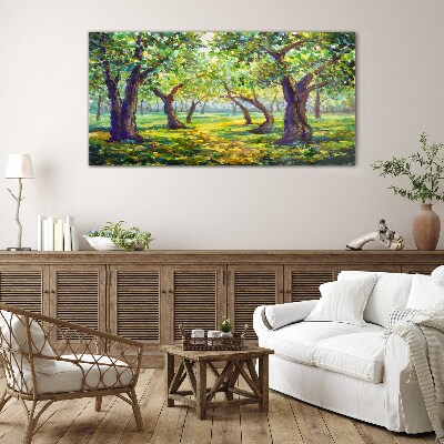 Forest nature Glass Print