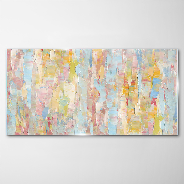 Pastel reflections in glass Glass Print