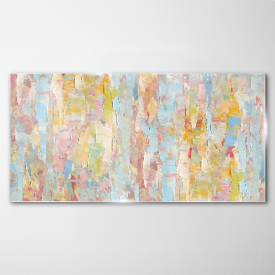 Pastel reflections in glass Glass Print