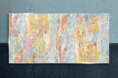 Pastel reflections in glass Glass Print