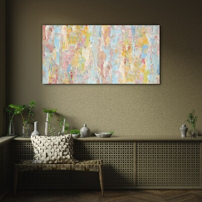 Pastel reflections in glass Glass Print