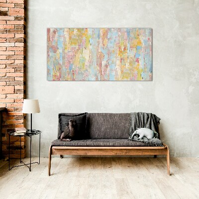 Pastel reflections in glass Glass Print