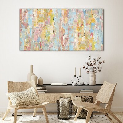 Pastel reflections in glass Glass Print