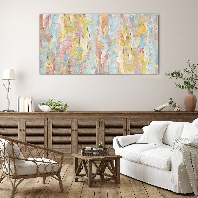 Pastel reflections in glass Glass Print
