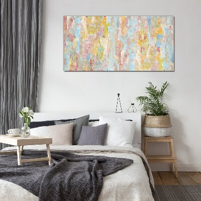 Pastel reflections in glass Glass Print