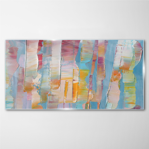 Colorful abstract stripes Glass Print