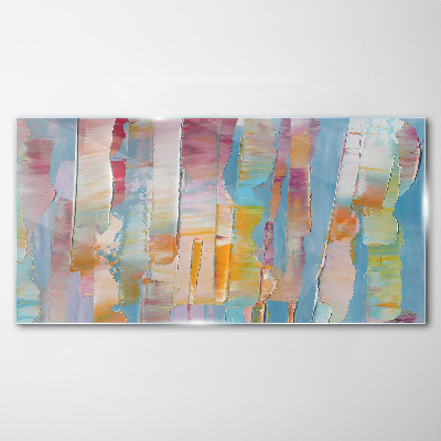 Colorful abstract stripes Glass Print