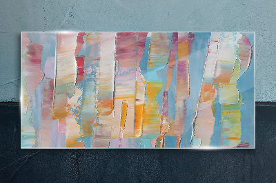 Colorful abstract stripes Glass Print