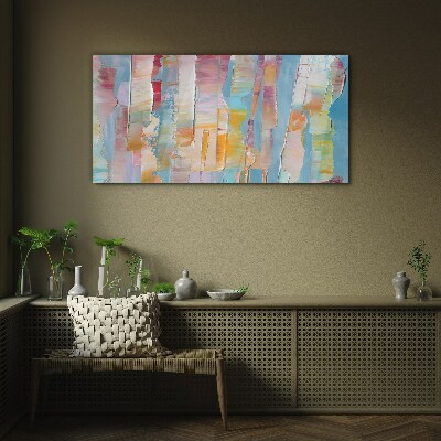 Colorful abstract stripes Glass Print