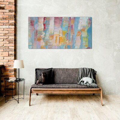Colorful abstract stripes Glass Print