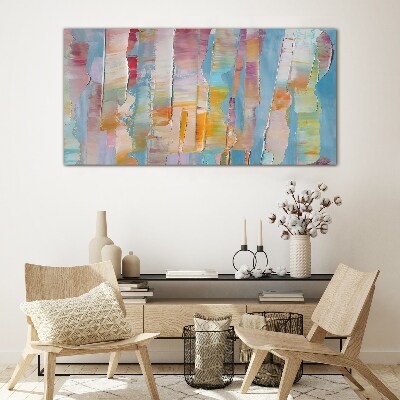 Colorful abstract stripes Glass Print