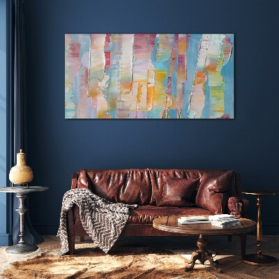 Colorful abstract stripes Glass Print