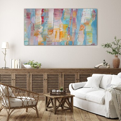 Colorful abstract stripes Glass Print