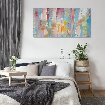 Colorful abstract stripes Glass Print