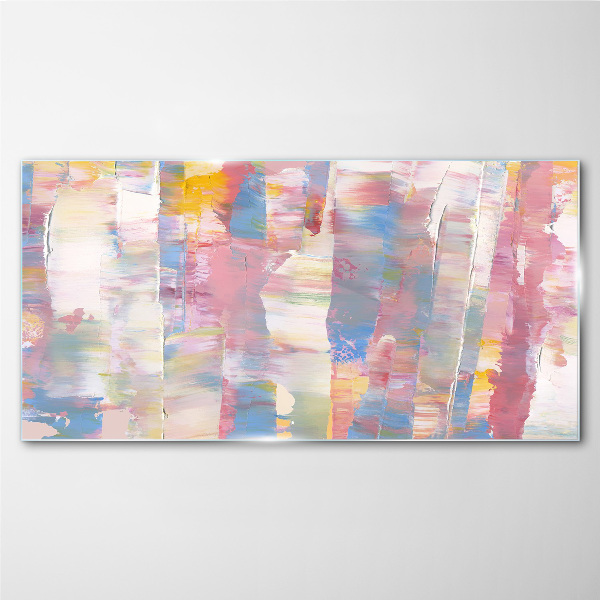 Pastel reflections on glass Glass Print