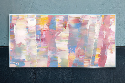 Pastel reflections on glass Glass Print