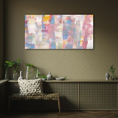 Pastel reflections on glass Glass Print